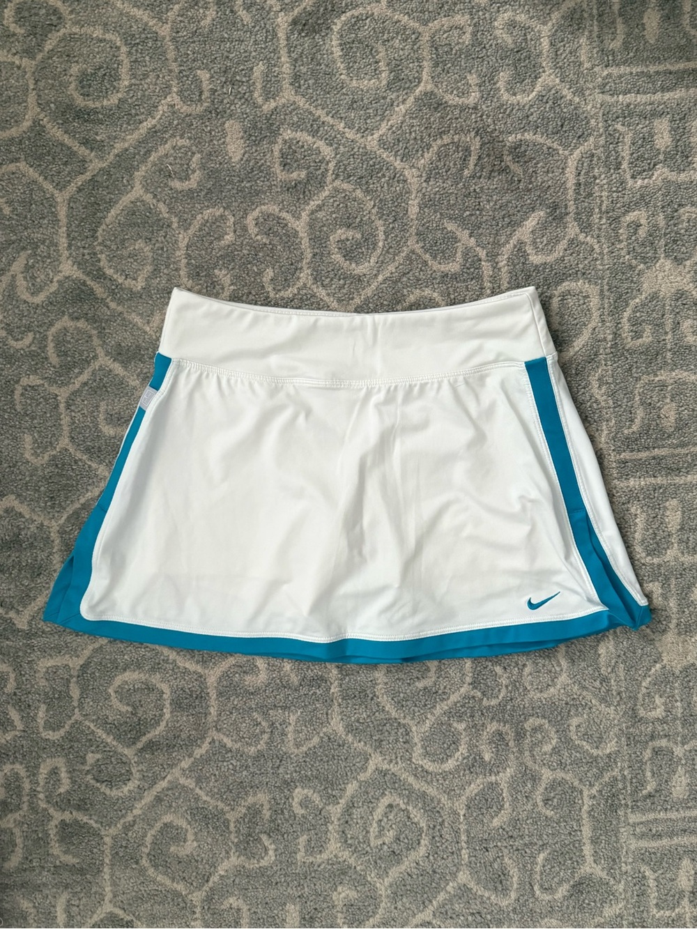 Nike White Swim Skirt with Teal Trim